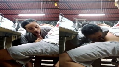 டைலரிங் பண்ணும் அப்பா பூலை மகள் ஊம்புகிறாள்